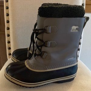 Sorel Big Kids Boys Yoot Pac Waterproof Winter Boots Gray Black Size 7